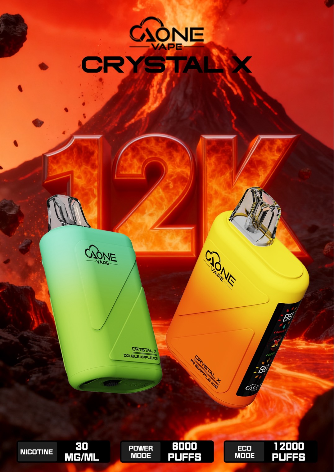 AONE VAPE CRYSTAL X 水晶12000口 一次性拋棄式/一次性電子煙