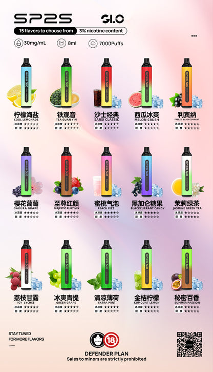 新品上市 Sp2s 7000口拋棄式/一次性電子煙 台灣現貨